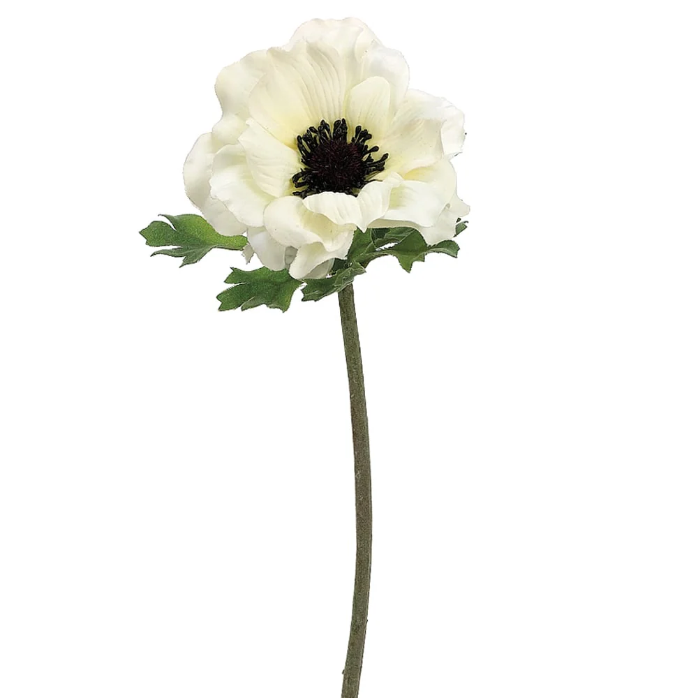15" Silk Anemone Flower Spray -Cream (Pack of 12)