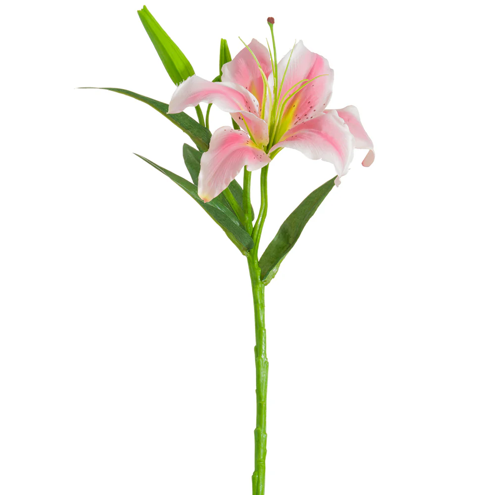 15" Silk Day Lily Flower Stem -Pink (Pack of 12)