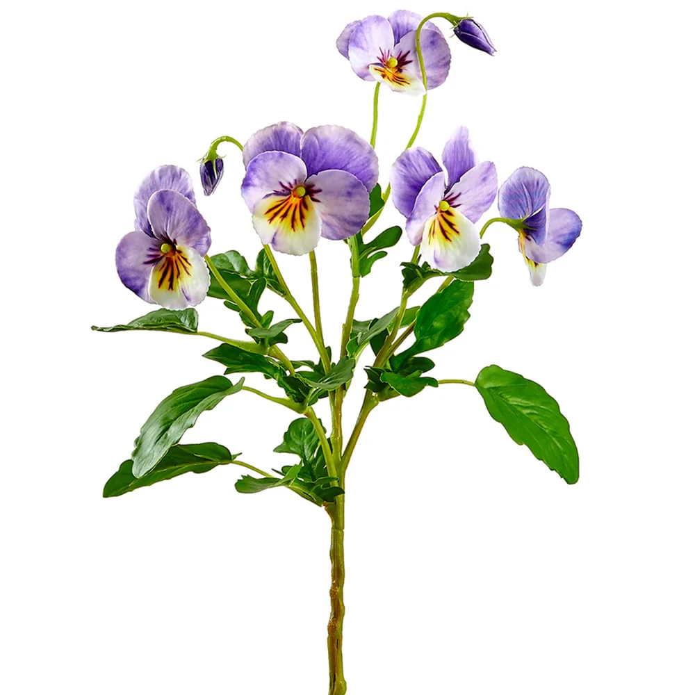 15" Silk Pansy Flower Stem -Amethyst (Pack of 12)
