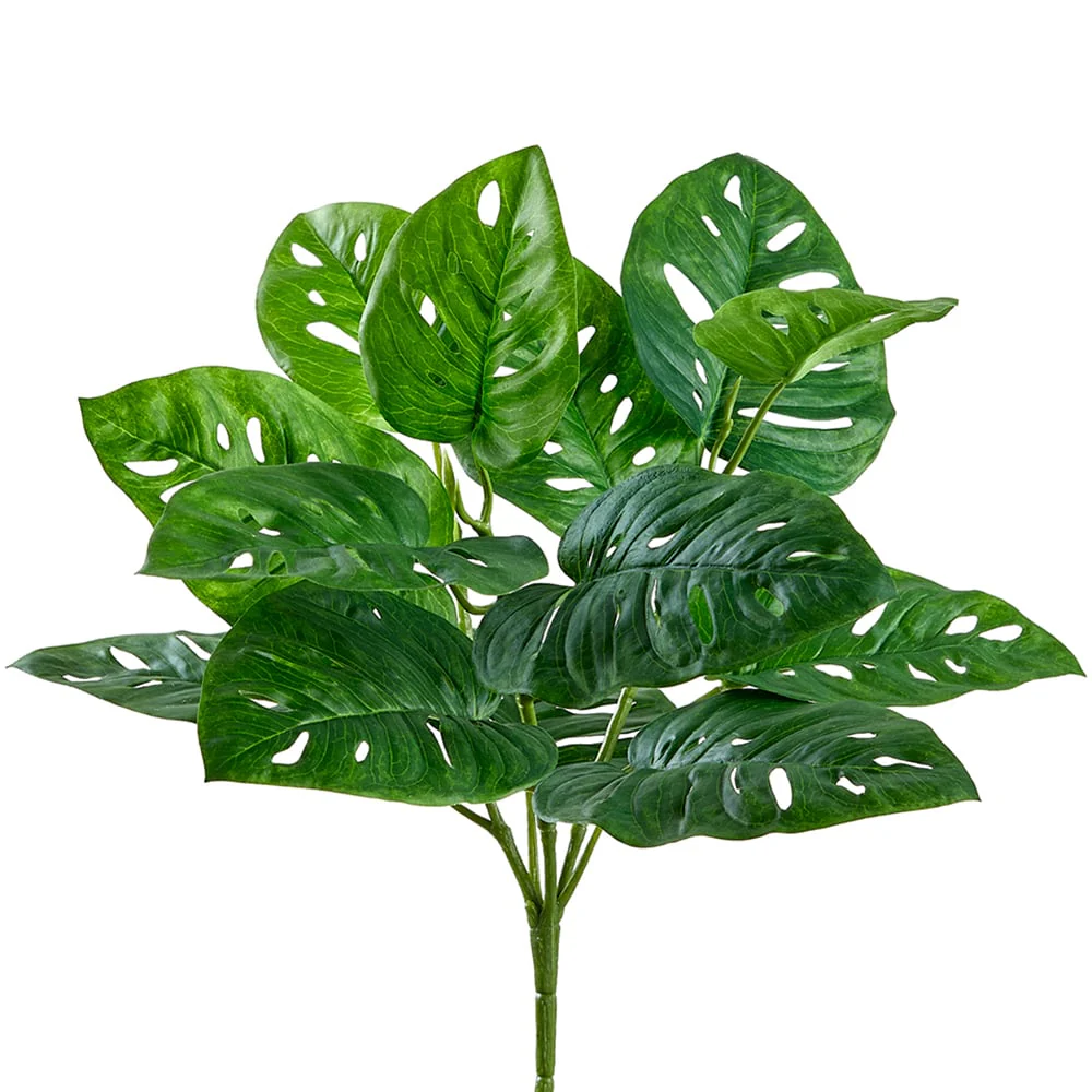 15" Silk Split Philodendron Leaf Plant -Green (Pack of 12)