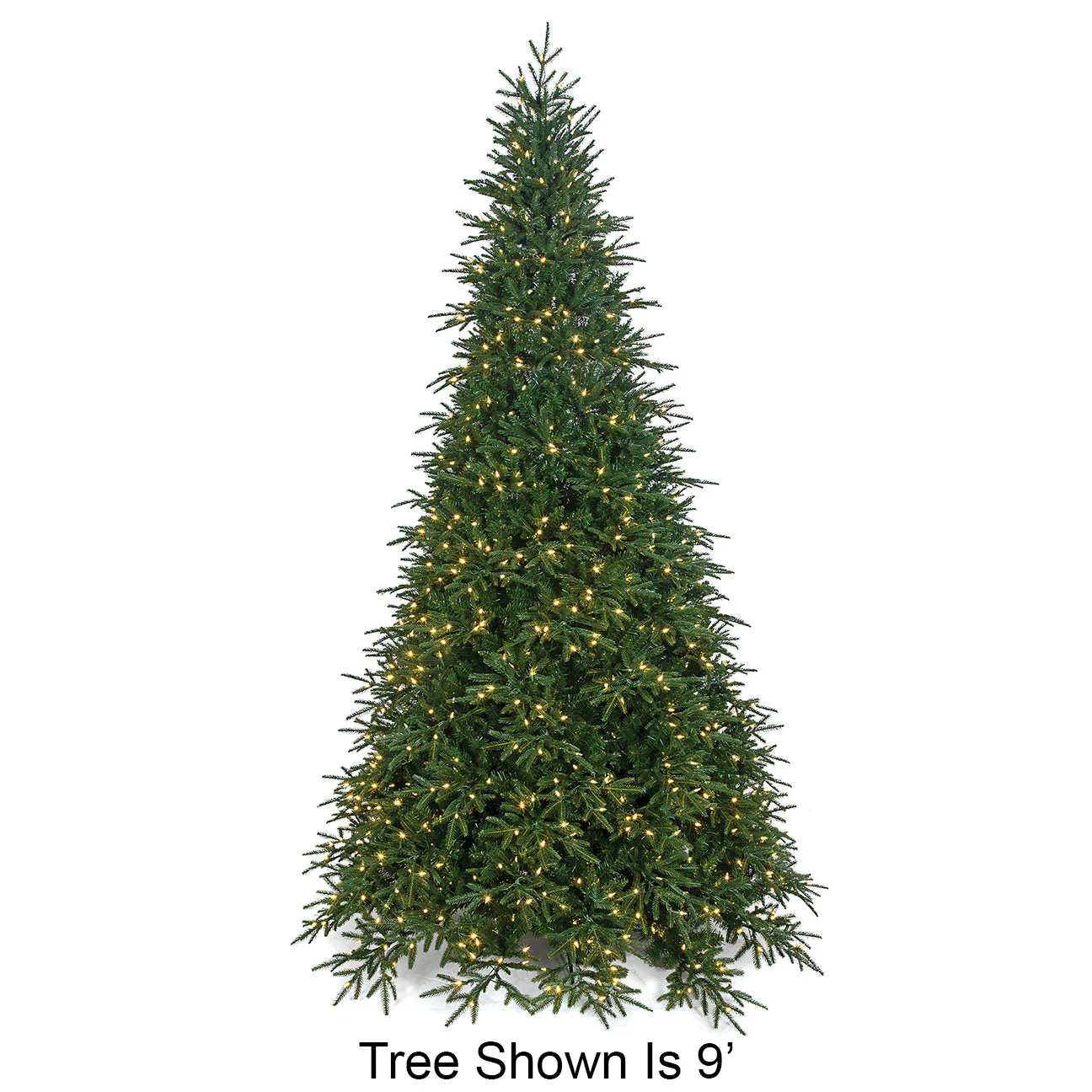 15'Hx105"W PE Fluff-Free Cordova Fir Artificial Christmas Tree, LED Pre-Lit -Green