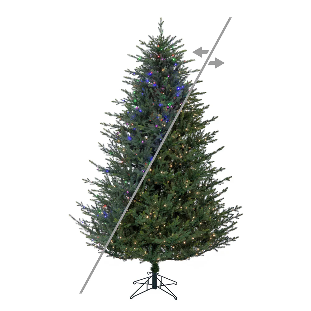 15'Hx110"W PE Itasca Fraser Artificial Christmas Tree, Micro LED Pre-Lit (Multi-Mode) -Green