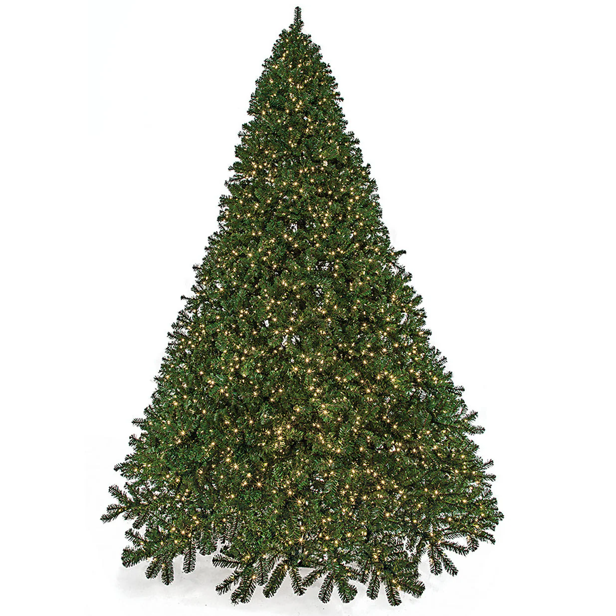 15'Hx124"W Fluff-Free Deluxe Virginia Pine Artificial Christmas Tree, LED Pre-Lit -Green