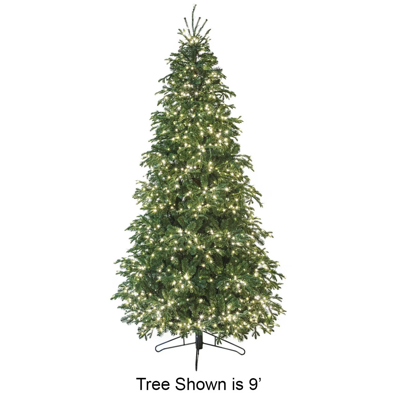 15'Hx76"W PE Georgia Fir Artificial Christmas Tree, Micro LED Pre-Lit -Green