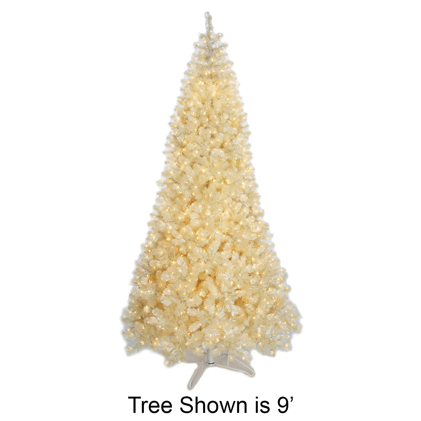 15'Hx84"W Tinsel Matte Vintage Artificial Christmas Tree, Micro LED Pre-Lit -White