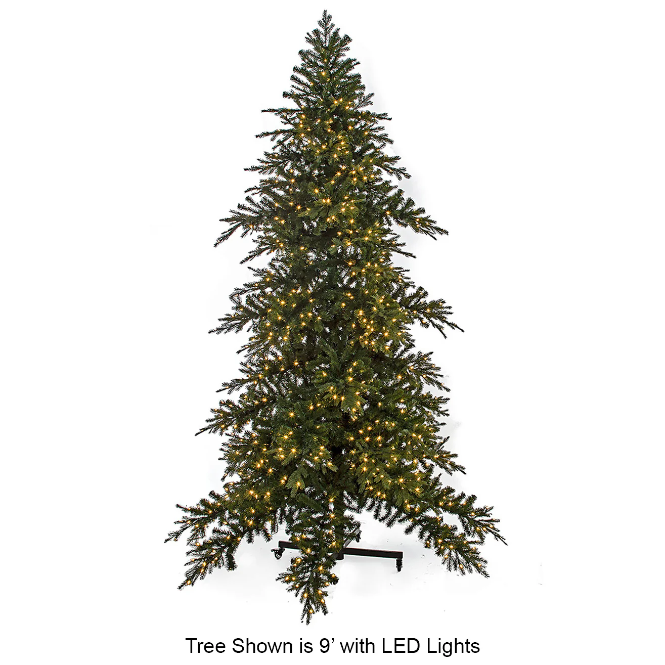 15'Hx95"W PE Princeton Fir Artificial Christmas Tree, LED Pre-Lit -Green