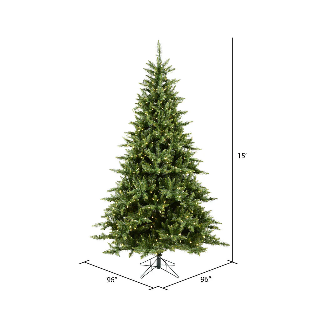 15'Hx96"W Camdon Fir Artificial Christmas Tree, LED Pre-Lit -Green - Image 3