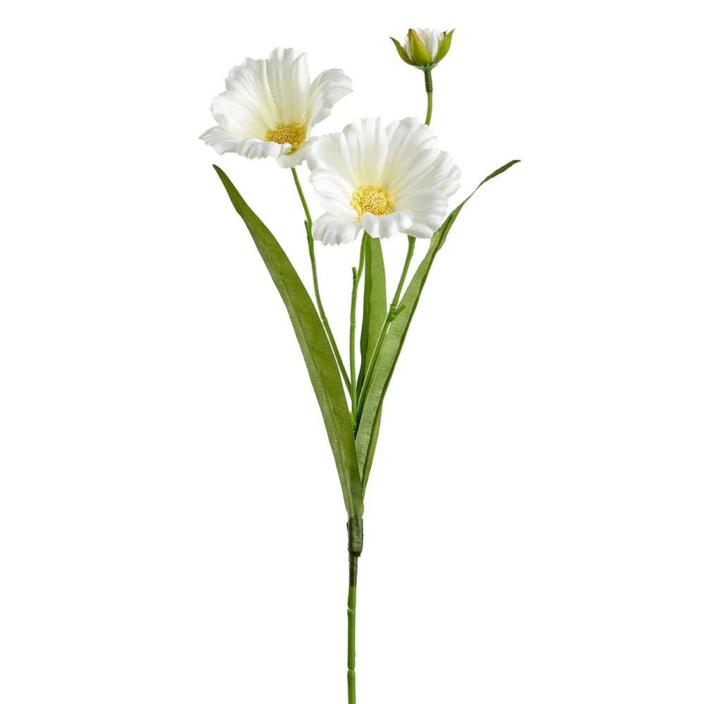 16.5" Cosmos Silk Flower Stem -White (Pack of 12)