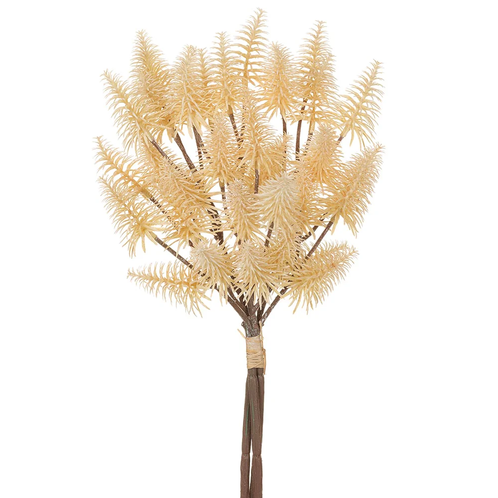 16" Artificial Fir Stem Bundle -Dark Cream (Pack of 12)