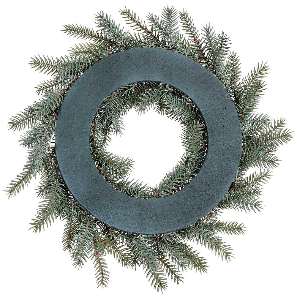 16" Artificial Pine Wreath -Green/Gray (Pack of 2) - Image 2