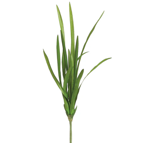 16" Hand-Wrapped Silk Cymbidium Orchid Leaf Plant Stem -Green (Pack of 12)