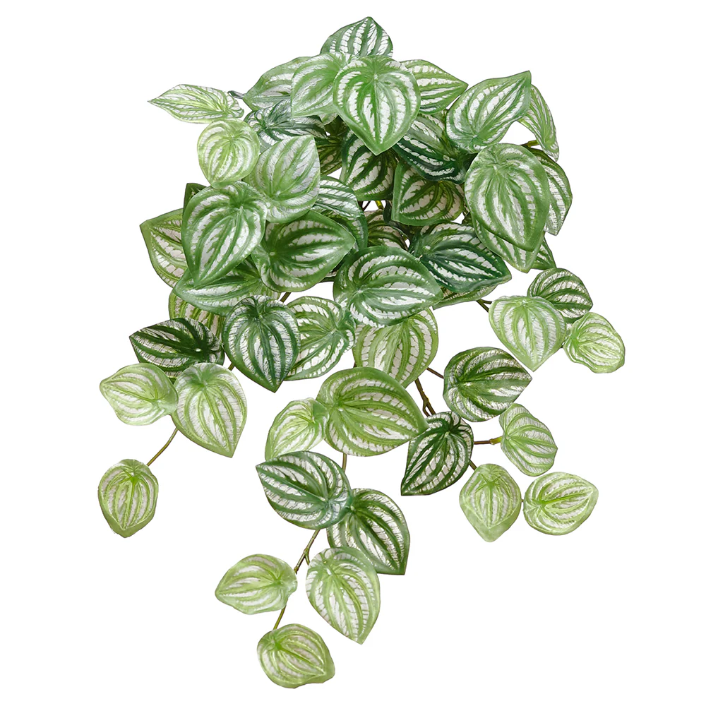 16" Hanging Silk Watermelon Leaf Plant -Green/Silver (Pack of 12)