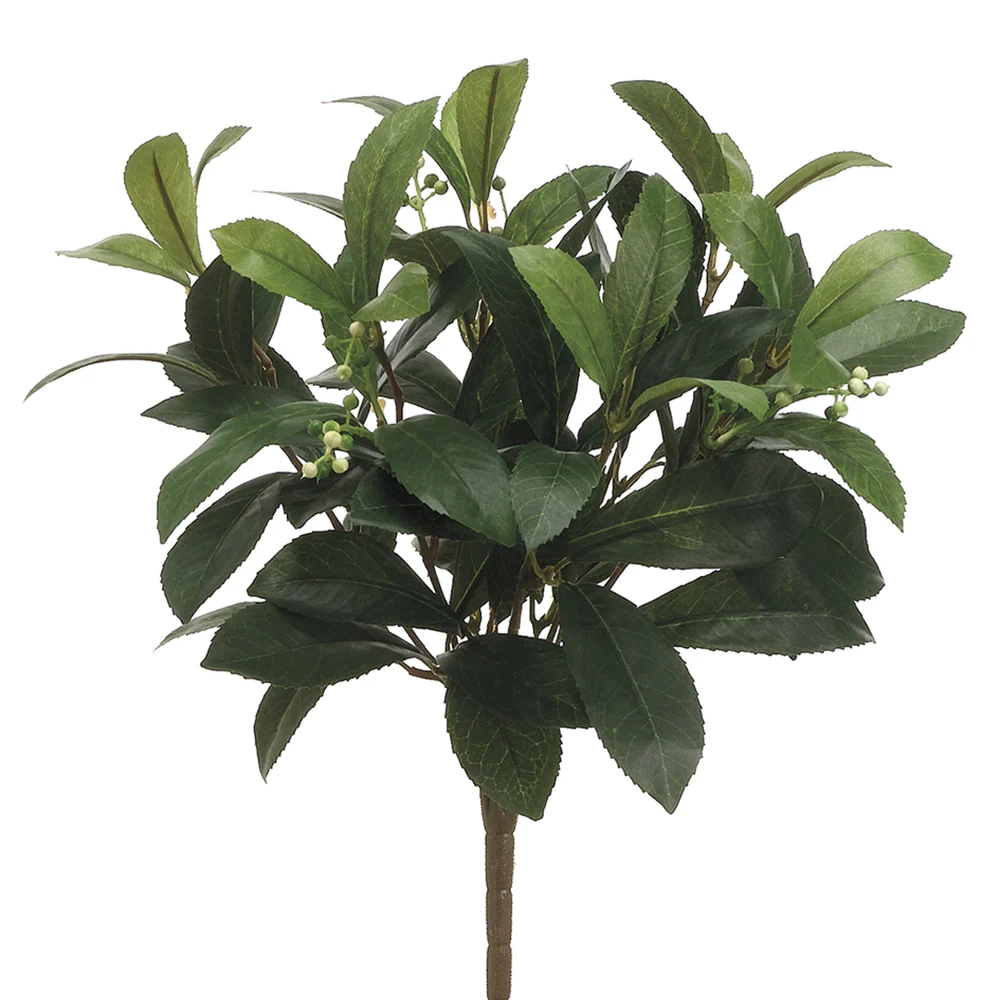 16" Laurel Leaf Silk Plant -72 Leaves -Green (Pack of 12)