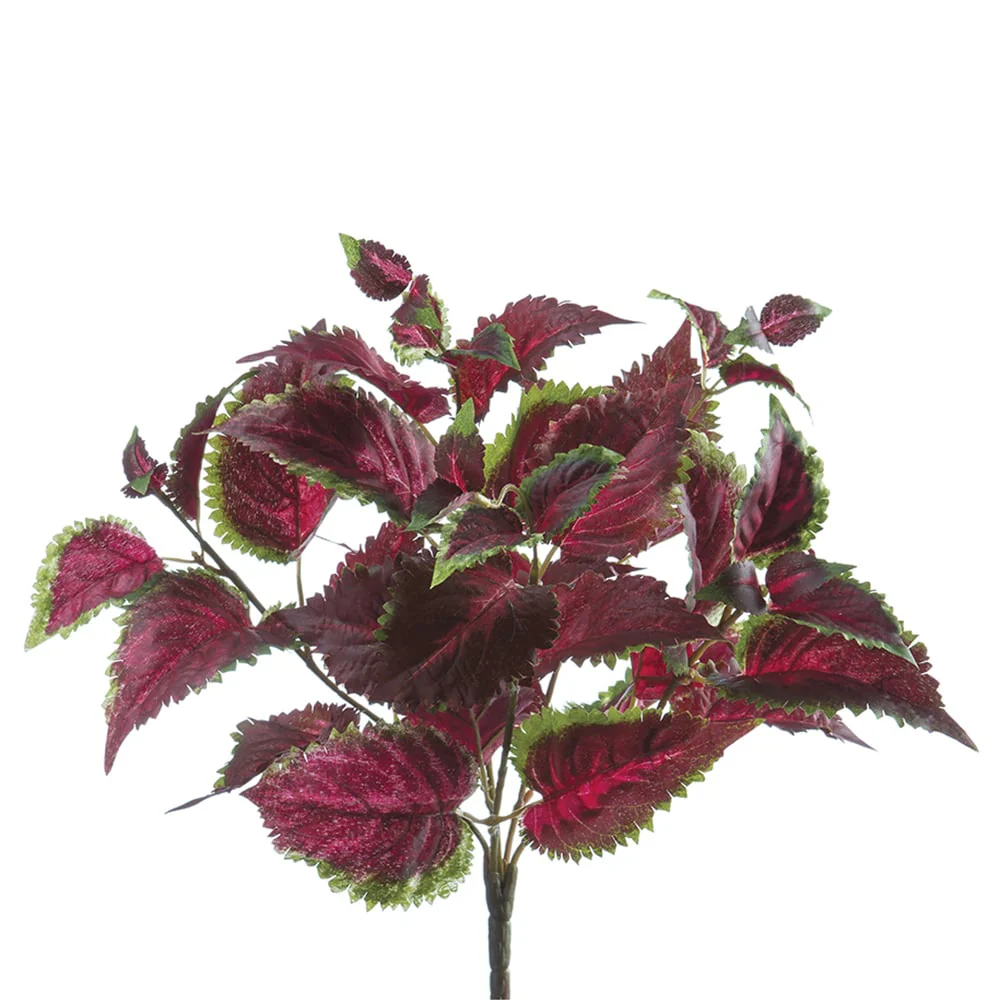 16" Outdoor UV-Resistant Artificial Coleus Plant -Burgundy/Green (Pack of 12)