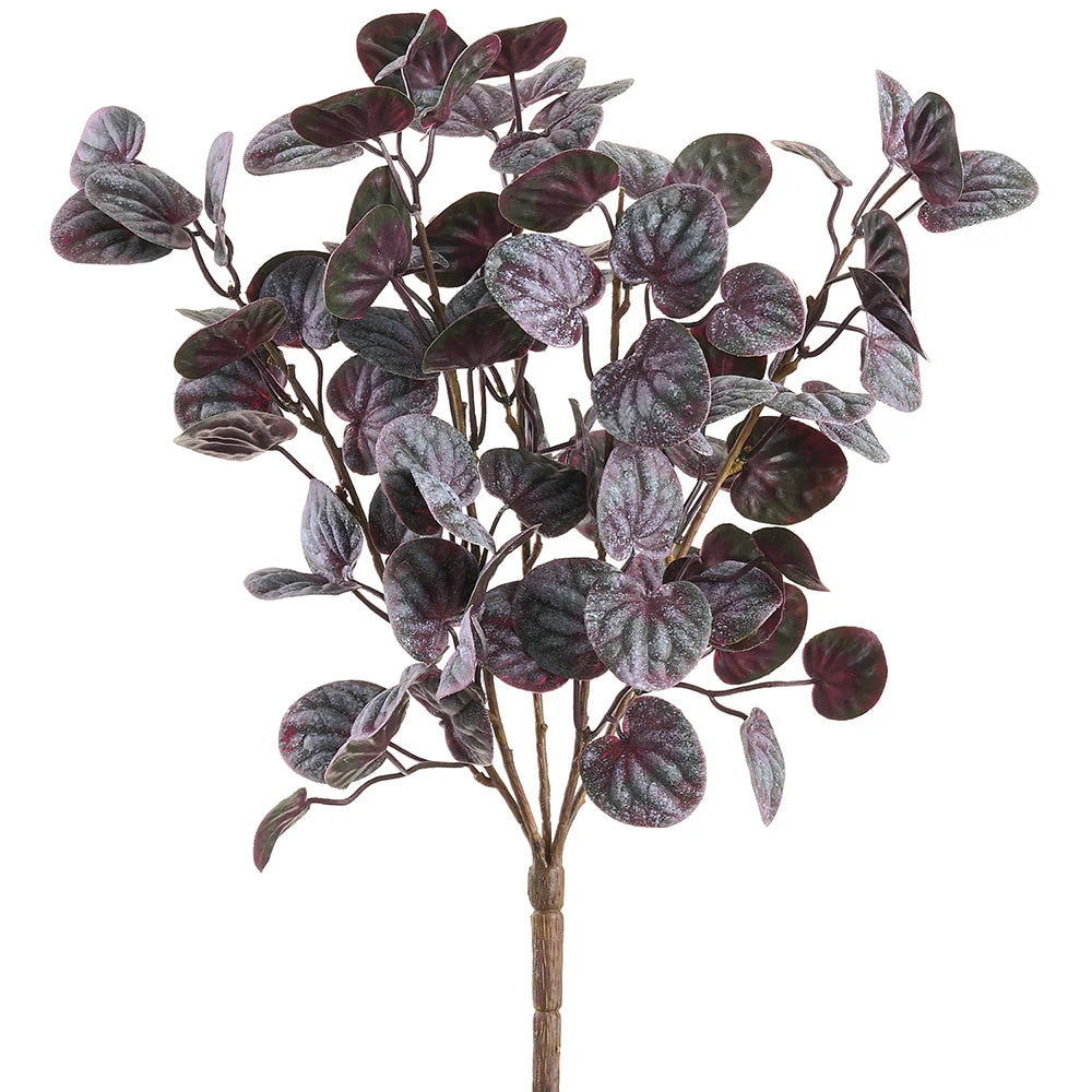 16" PE Soft-Touch Pepperomia Artificial Plant -Purple/Green (Pack of 12)