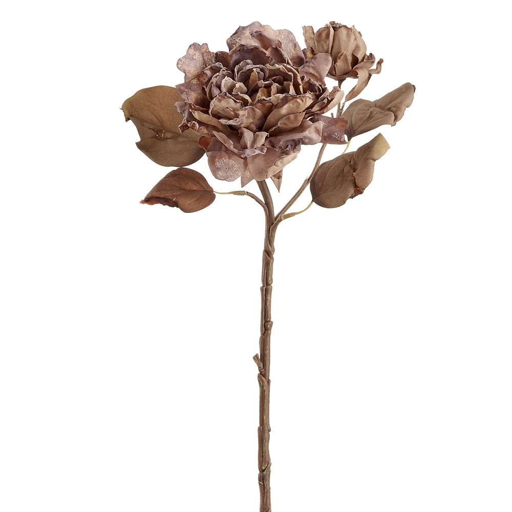16" Peony Silk Flower Stem -Coffee (Pack of 12)