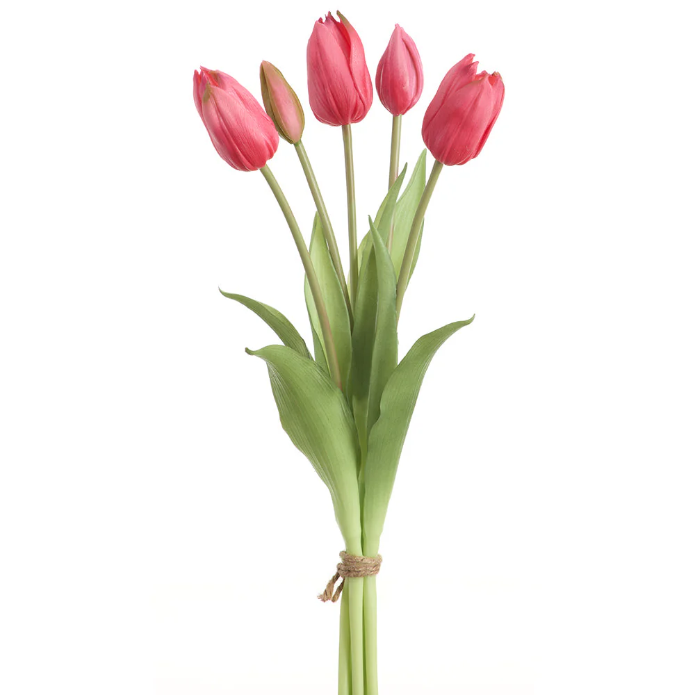 16" Real Touch Dutch Tulip Silk Flower Bouquet -Beauty (Pack of 12)