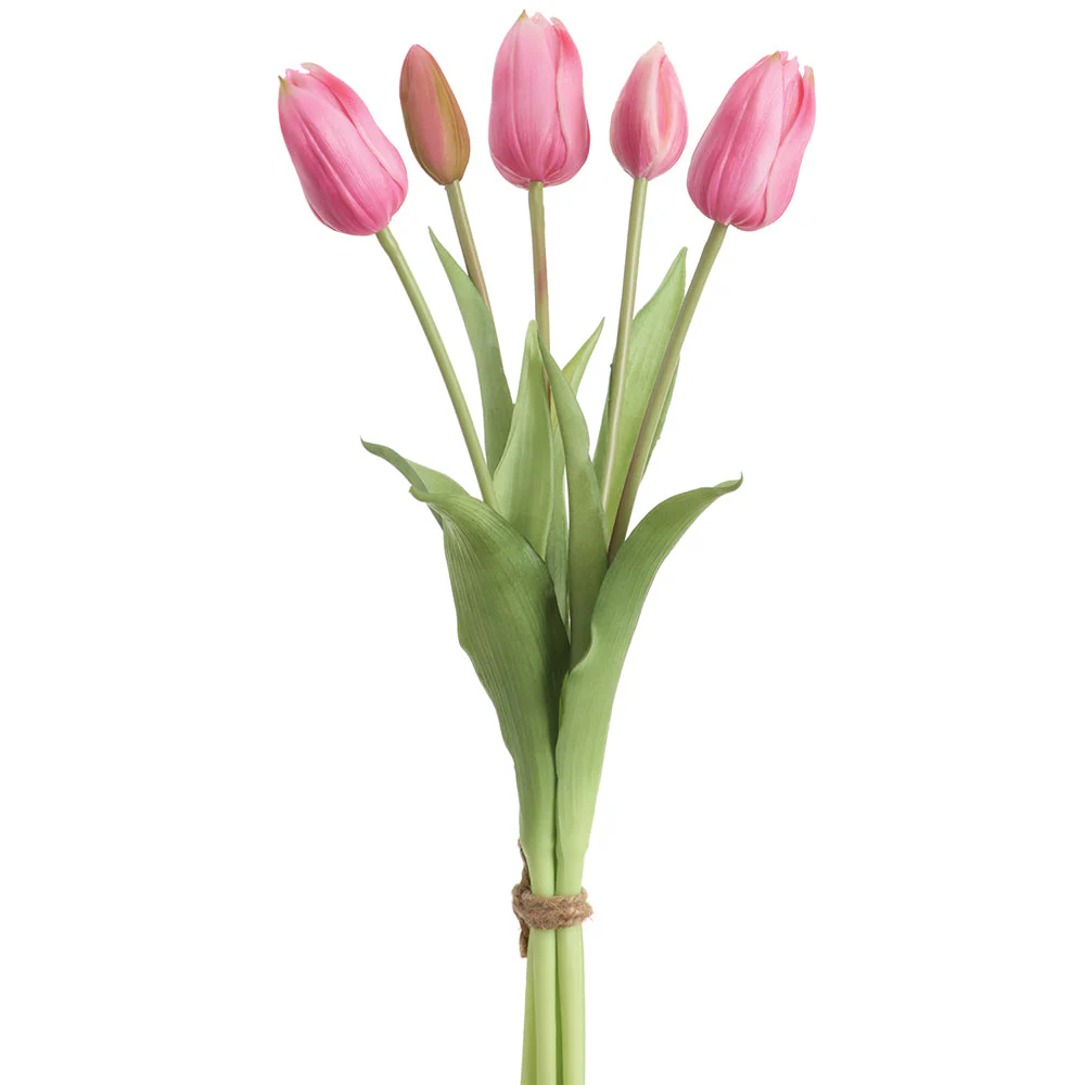 16" Real Touch Dutch Tulip Silk Flower Bouquet -Boysenberry (Pack of 12)