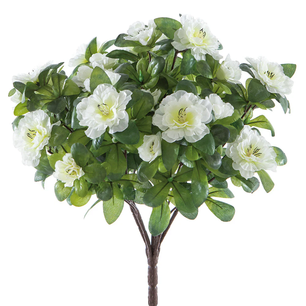 16" Silk Azalea Flower Bush -White (Pack of 6)