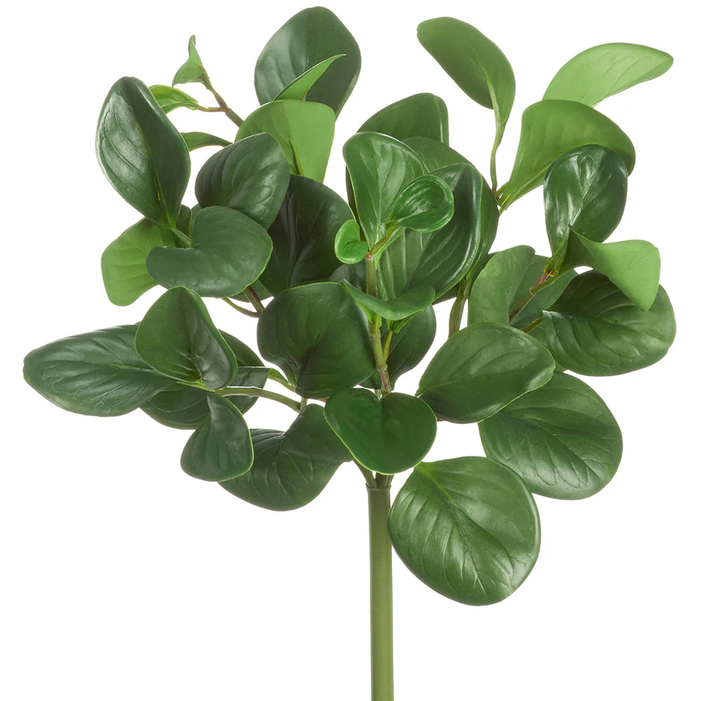 16" Silk Pepperomia Leaf Plant -Green (Pack of 12)