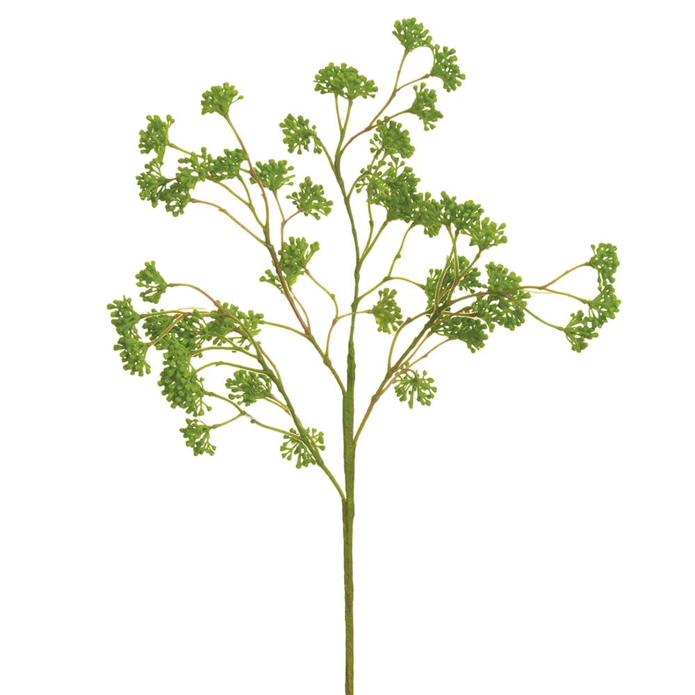 16" Soft-Touch Sedum Artificial Flower Stem -Green (Pack of 12)