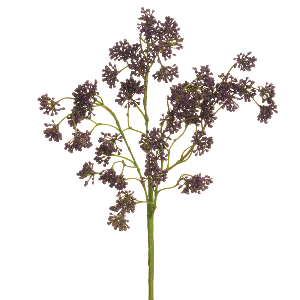 16" Soft-Touch Sedum Artificial Flower Stem -Plum (Pack of 12)
