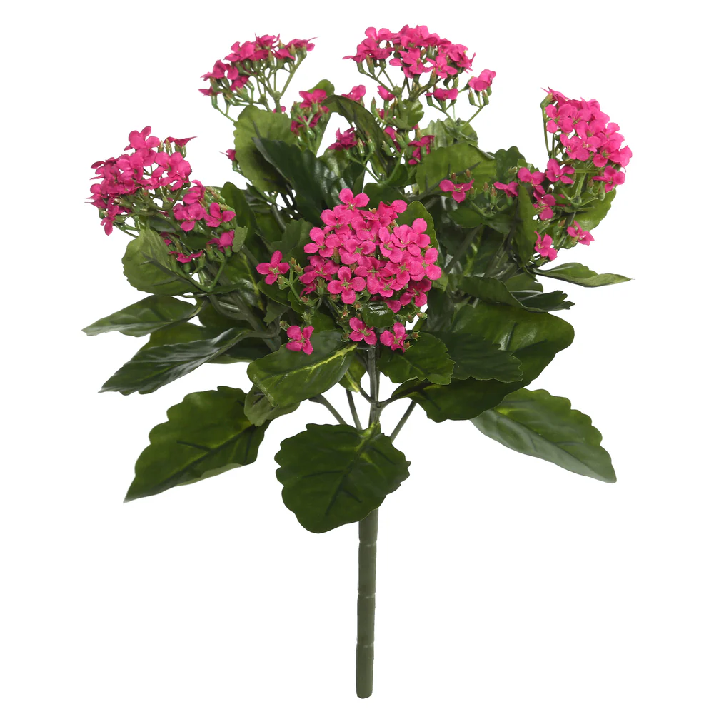 17.25" Silk Kalanchoe Flower Bush -Hot Pink (Pack of 4)