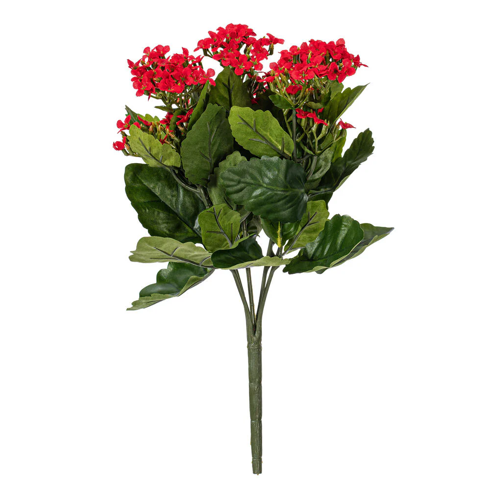 17.25" Silk Kalanchoe Flower Bush -Red (Pack of 4)