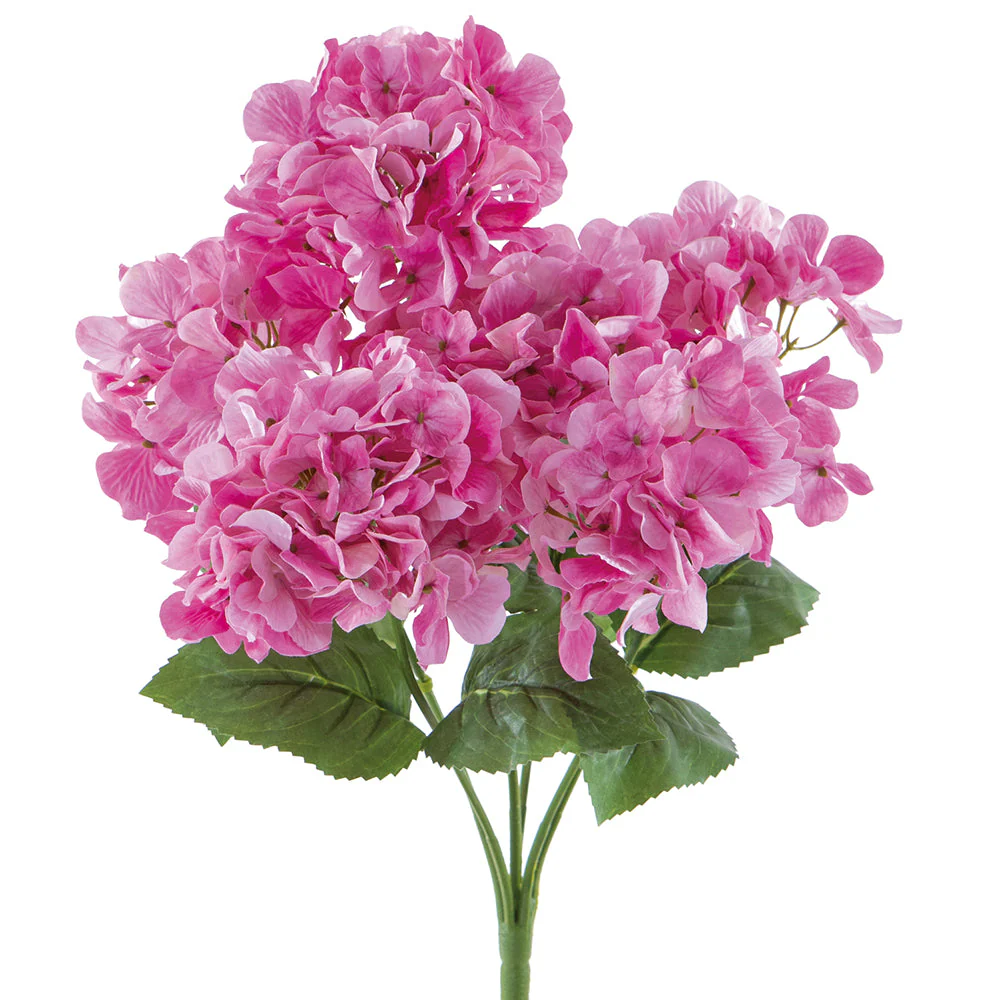 17.5" Outdoor UV-Resistant Artificial Hydrangea Flower Bush -Beauty (Pack of 12)