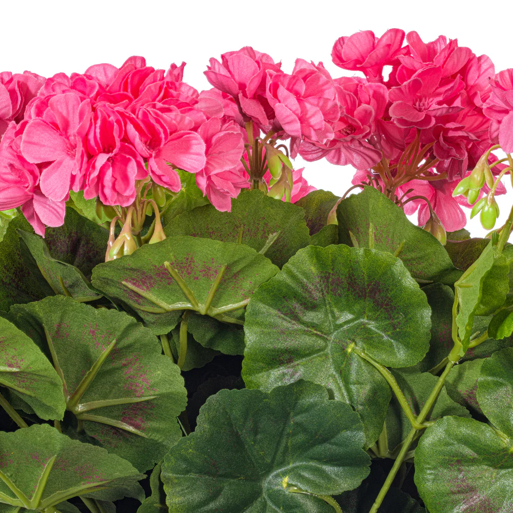 17.5" Silk Geranium Flower Bush -Pink (Pack of 4) - Image 2