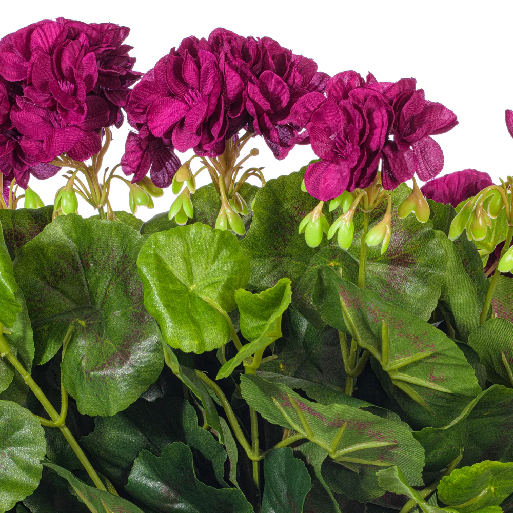 17.5" Silk Geranium Flower Bush -Purple (Pack of 4) - Image 2