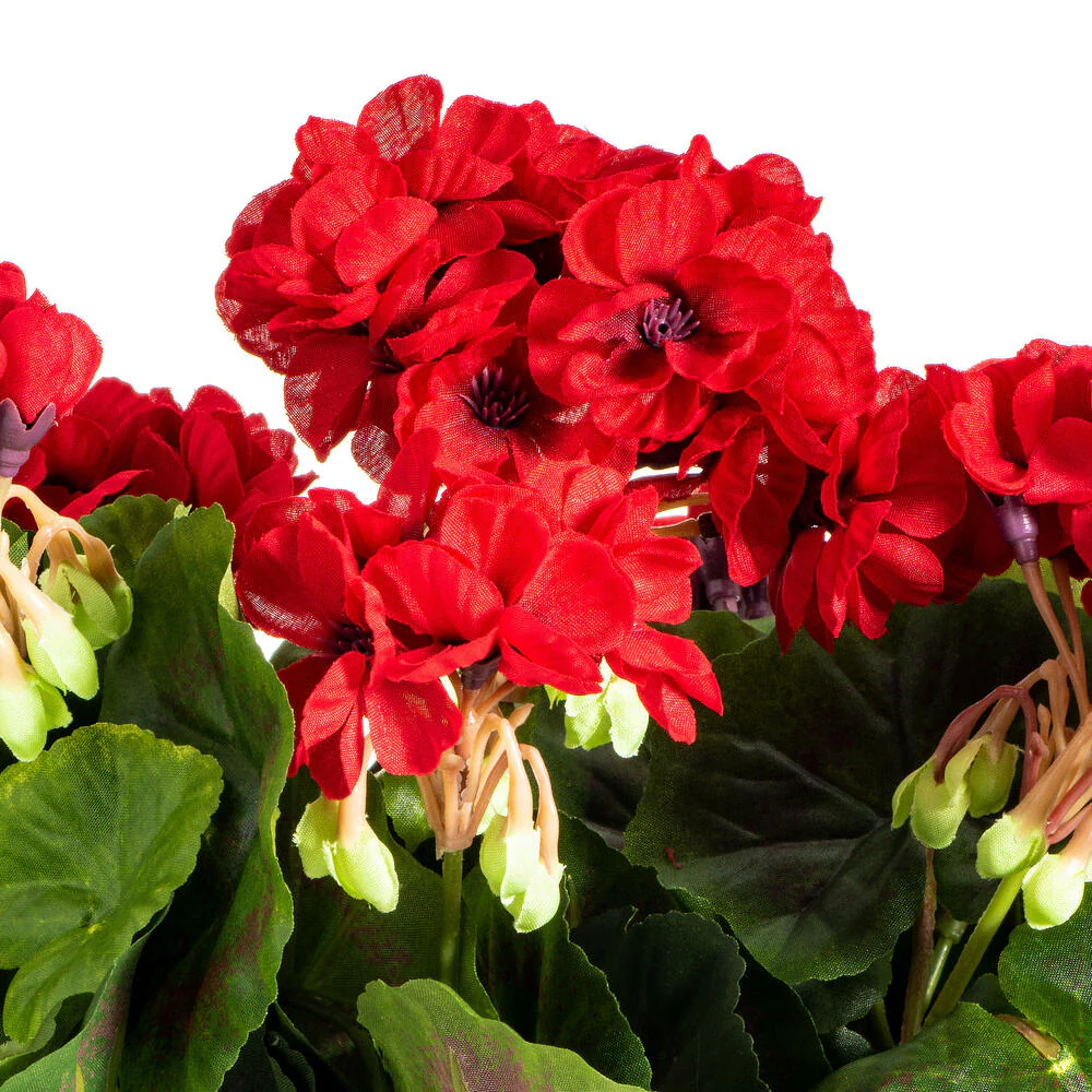 17.5" Silk Geranium Flower Bush -Red (Pack of 4) - Image 2