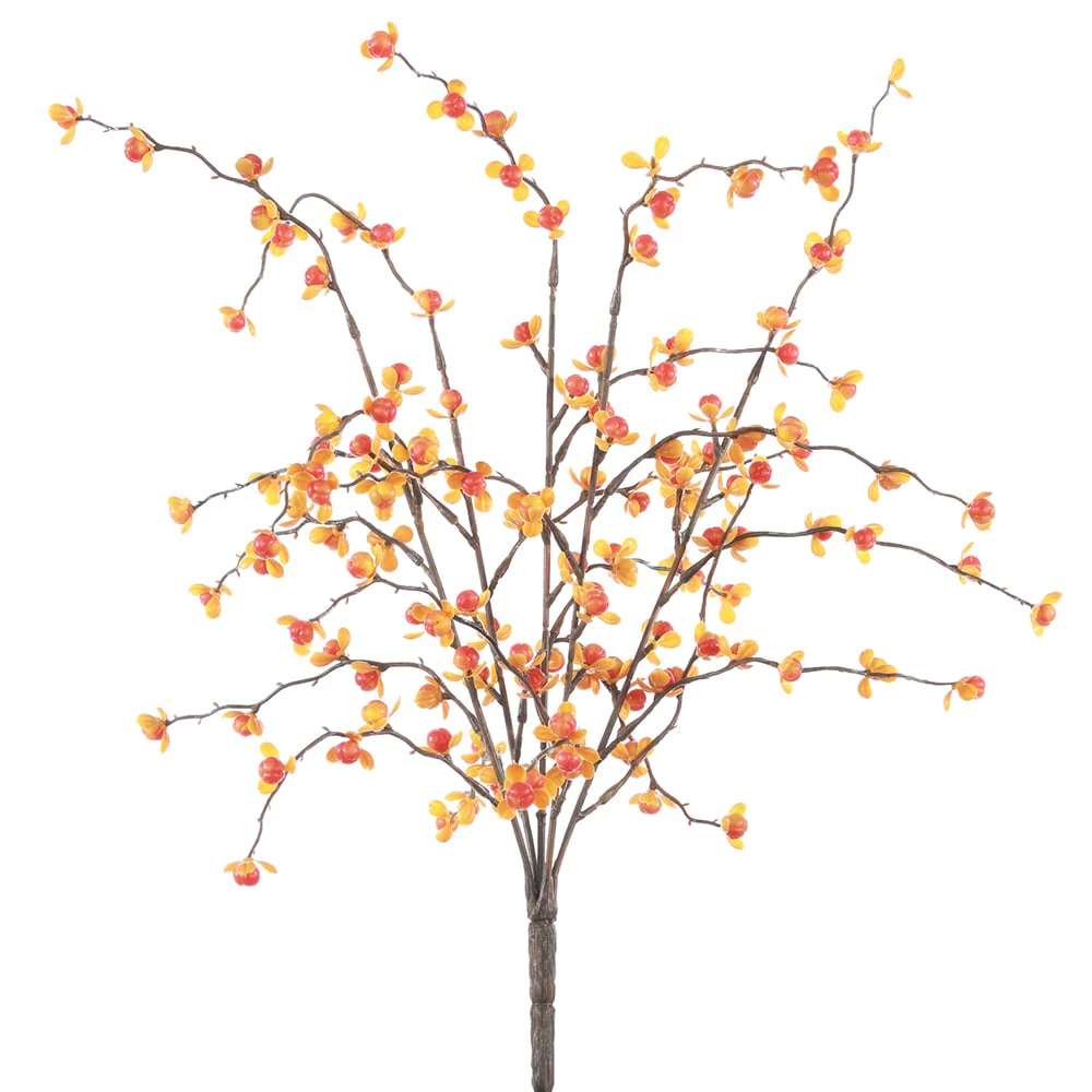 17" Artificial Bittersweet Berry Bush -Orange/Yellow (Pack of 12)