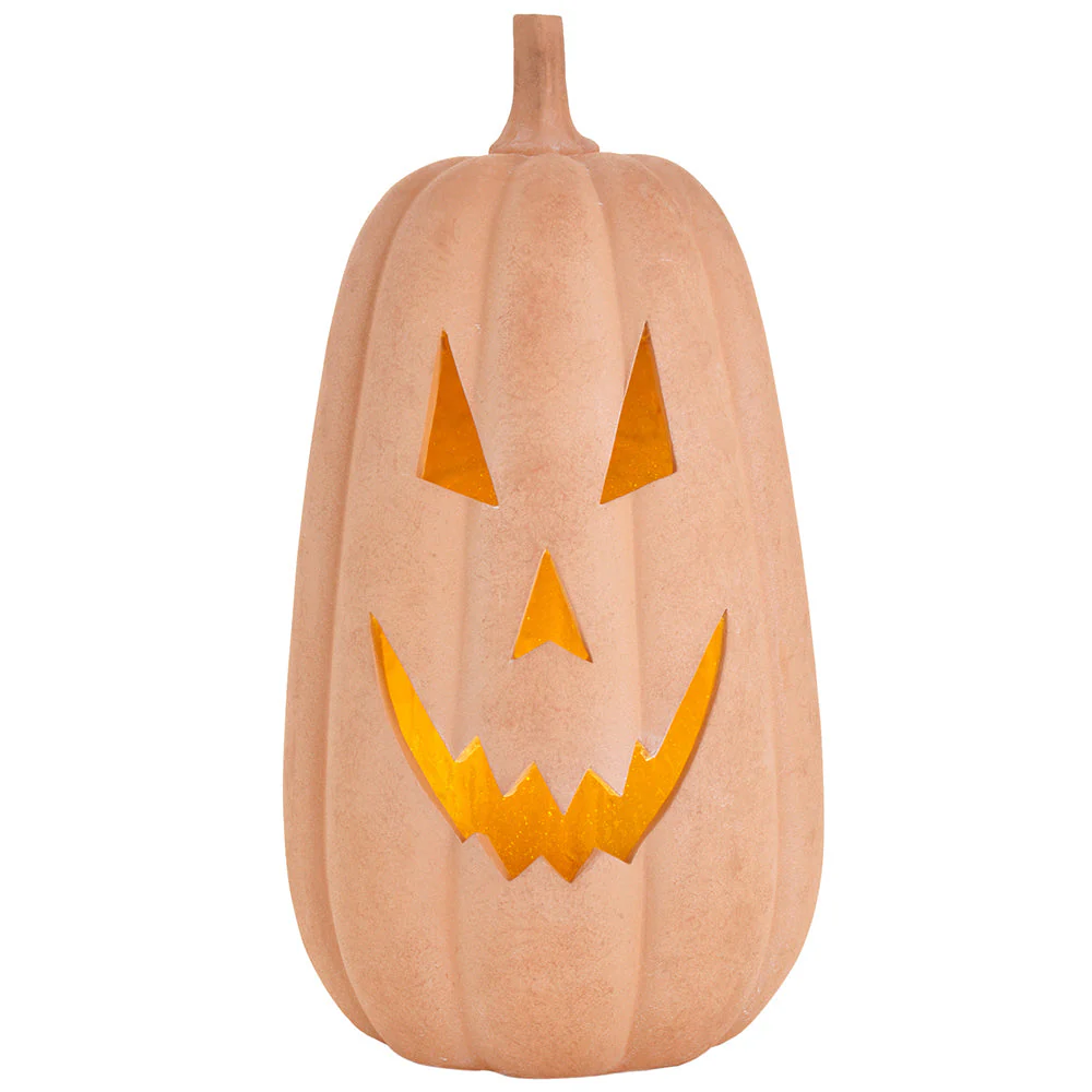 17" Battery Operated Halloween Jack-O-Lantern Pumpkin -Terracotta (Pack of 2)