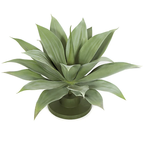 17" IFR Plastic Agave Artificial Plant w/Base -Green (Pack of 2)