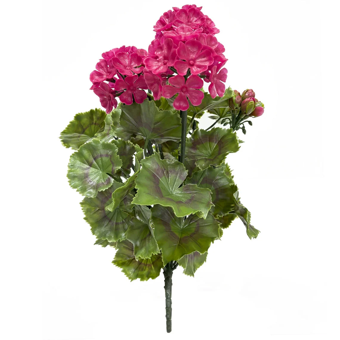 17" Outdoor UV-Proof Artificial Geranium Flower Bush -Beauty/Fuchsia (Pack of 4)