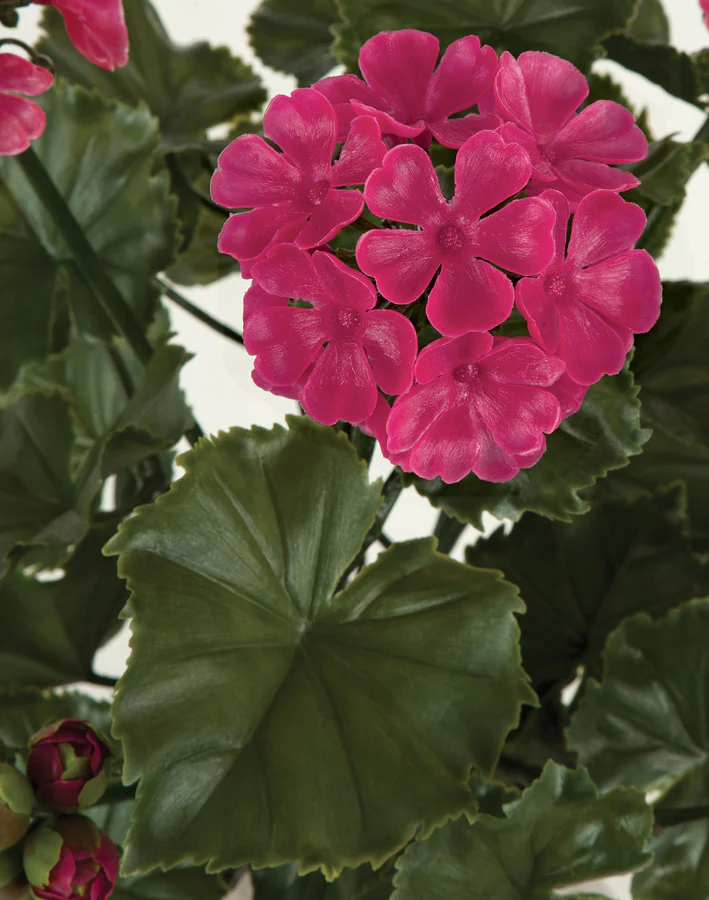 17" Outdoor UV-Proof Artificial Geranium Flower Bush -Beauty (Pack of 6) - Image 2