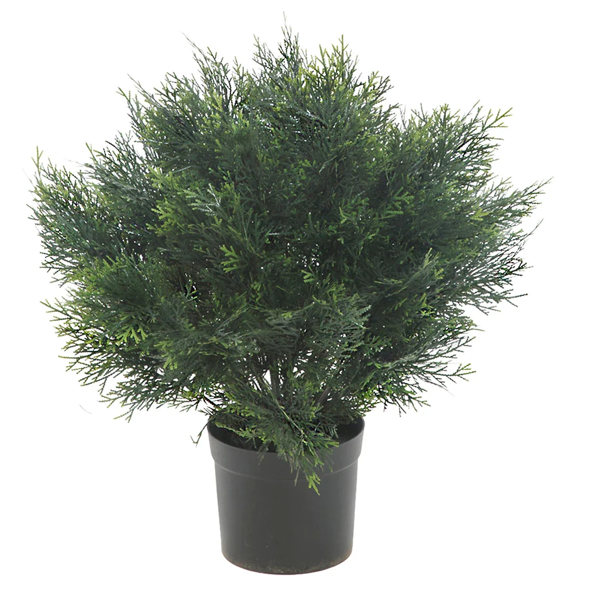 17" Outdoor UV-Resistant Artificial Cedar Plant w/Pot -Green (Pack of 2)