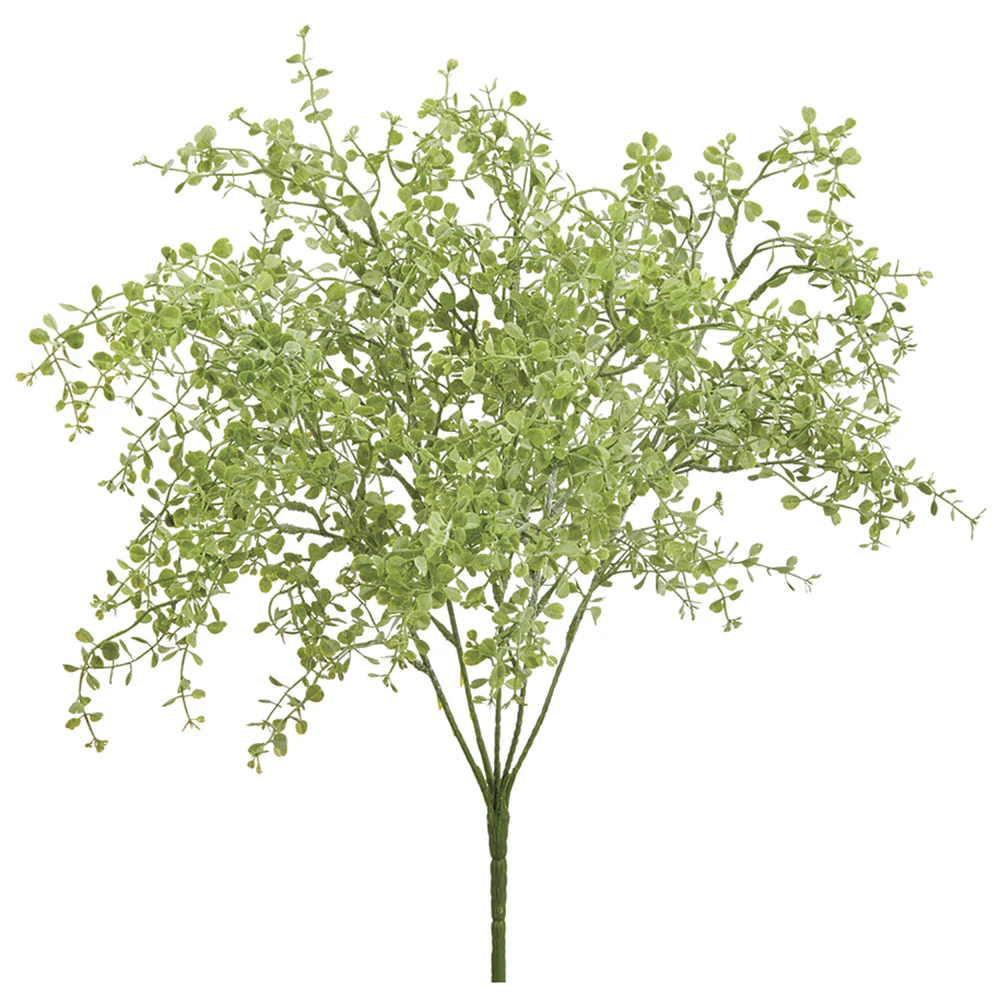 17" PE Soft-Touch Artificial Button Fern Plant -Green/Gray (Pack of 12)