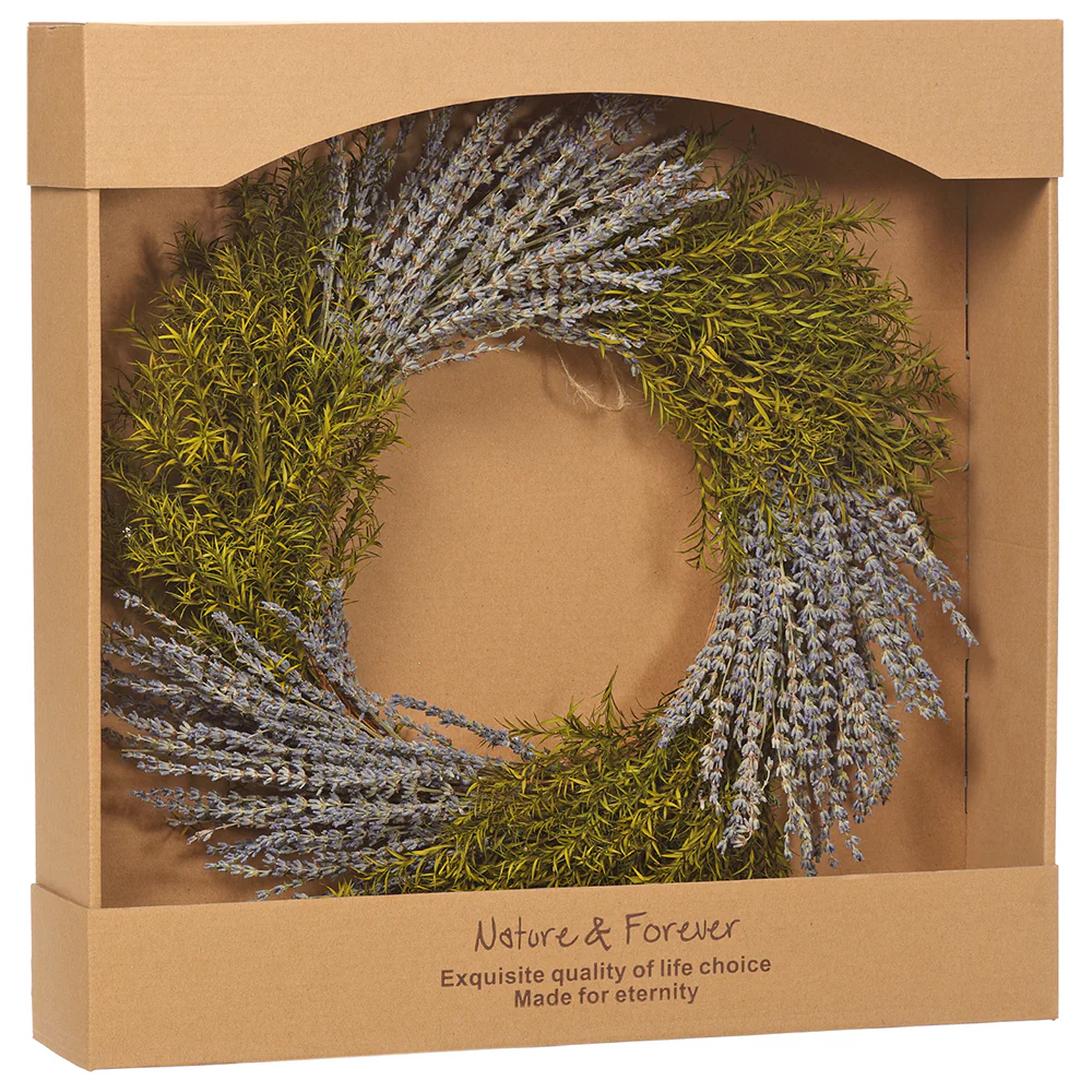 17" Preserved Lavender & Grass Wreath -Lavender/Green (Pack of 2)