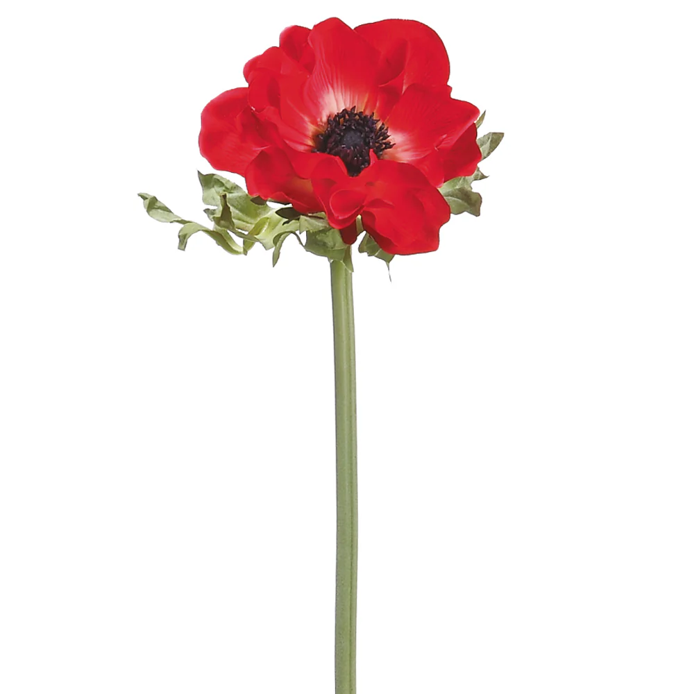 17" Silk Anemone Flower Spray -Red (Pack of 12)