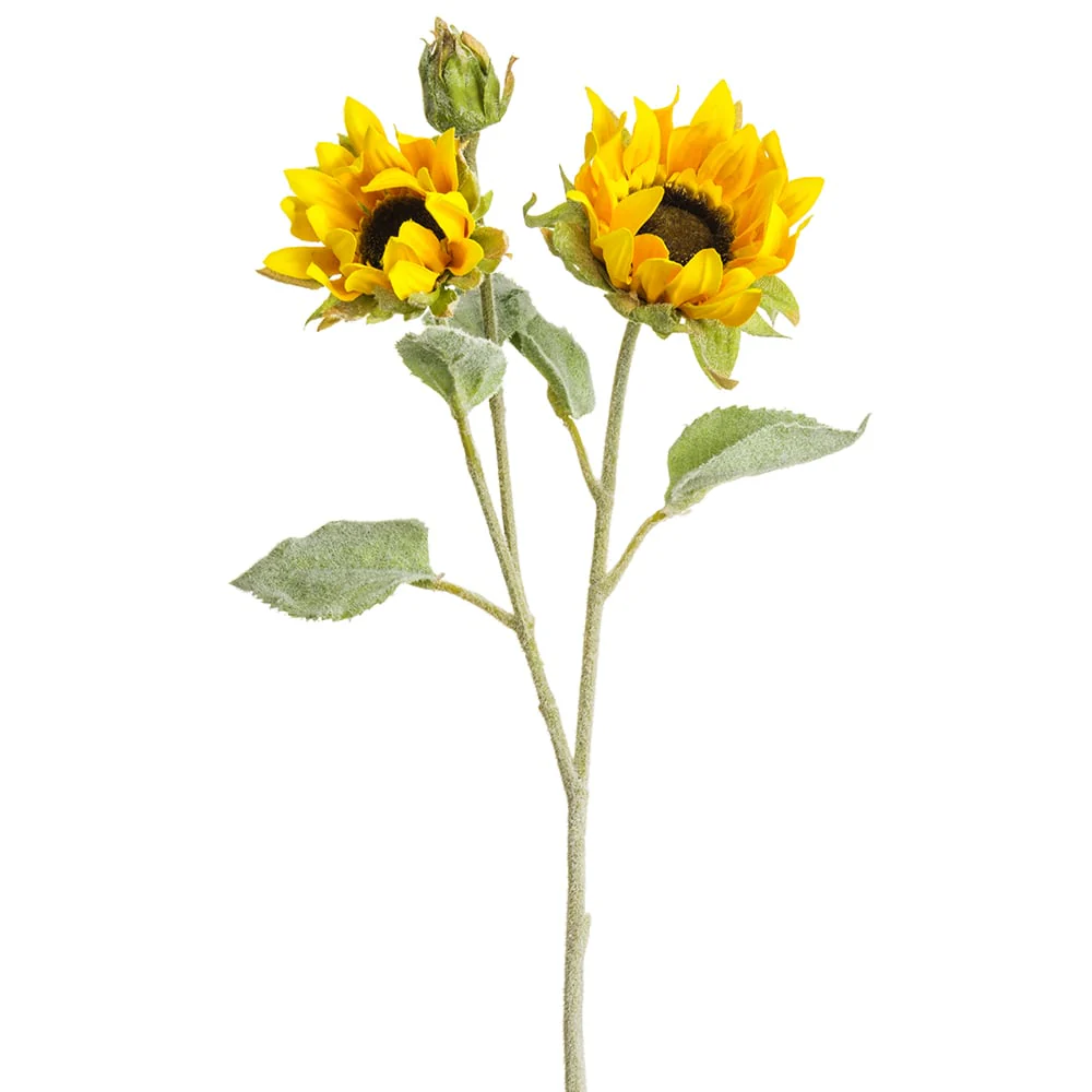 17" Silk Sunflower Flower Stem -Yellow (Pack of 12)