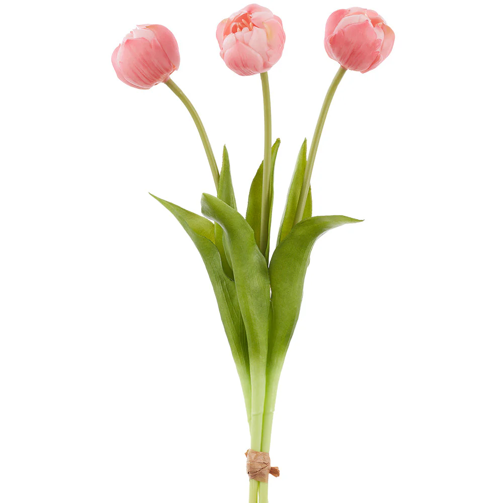 17" Tulip Silk Flower Stem Bundle -Pink (Pack of 16)
