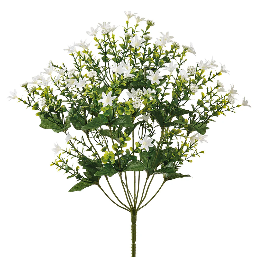 17" Wild Starflower Artificial Flower Bush -White (Pack of 12)