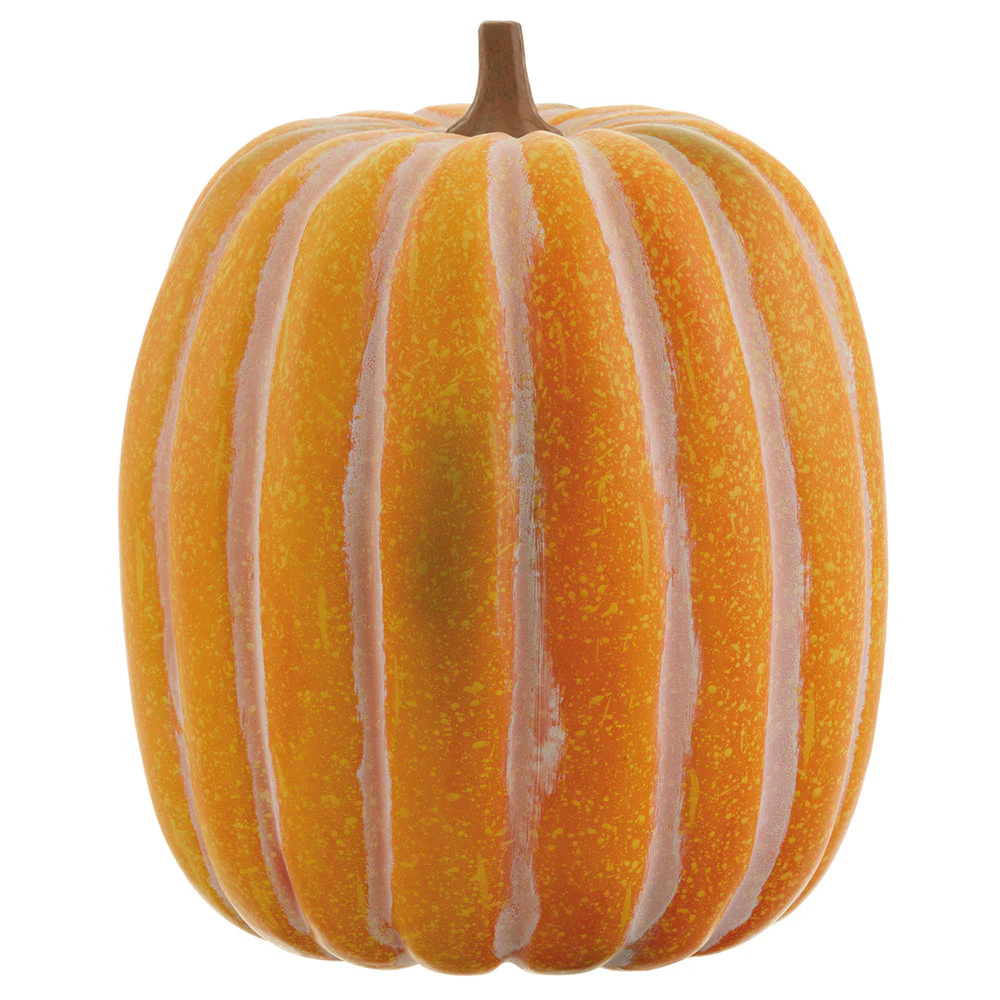 17"Hx14"W Artificial Pumpkin -Orange/Green (Pack of 2)