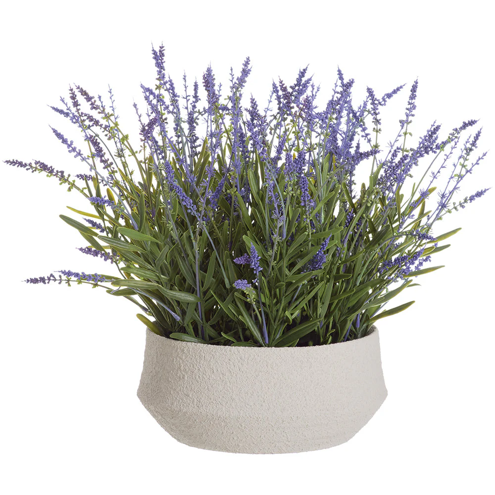 17"Hx18"W Lavender Silk Flower Arrangement w/Terra Cotta Planter -Lavender/Green
