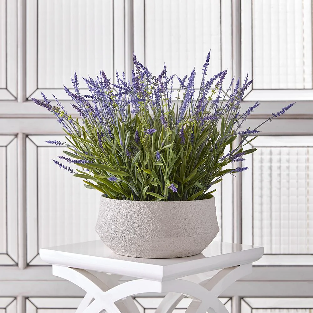 17"Hx18"W Lavender Silk Flower Arrangement w/Terra Cotta Planter -Lavender/Green - Image 2