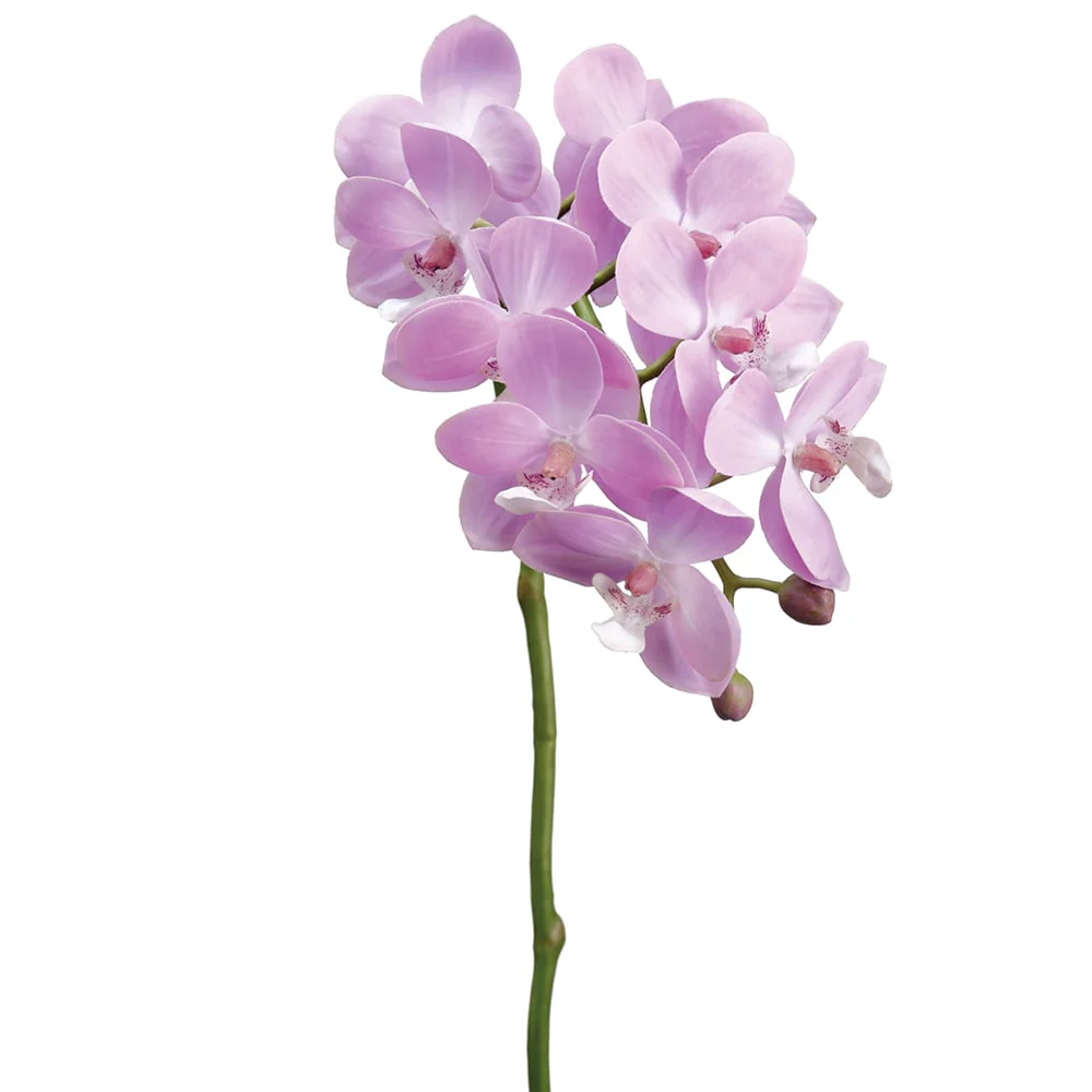 18.5" Hand-Wrapped Silk Small Phalaenopsis Orchid Flower Spray -2 Tone Lavender (Pack of 12)