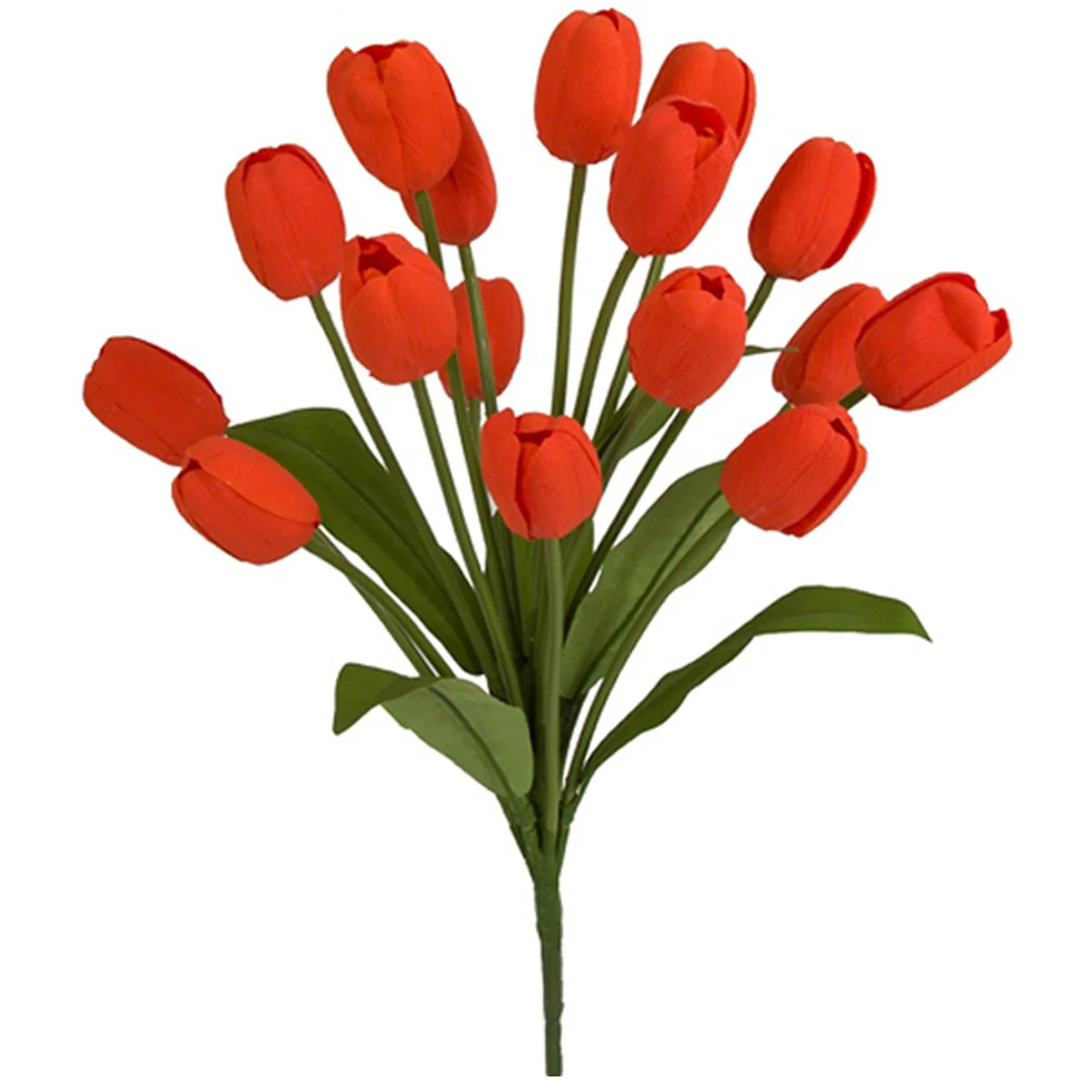 18.5" IFR Artificial Tulip Flower Bush -Orange/Red (Pack of 6)