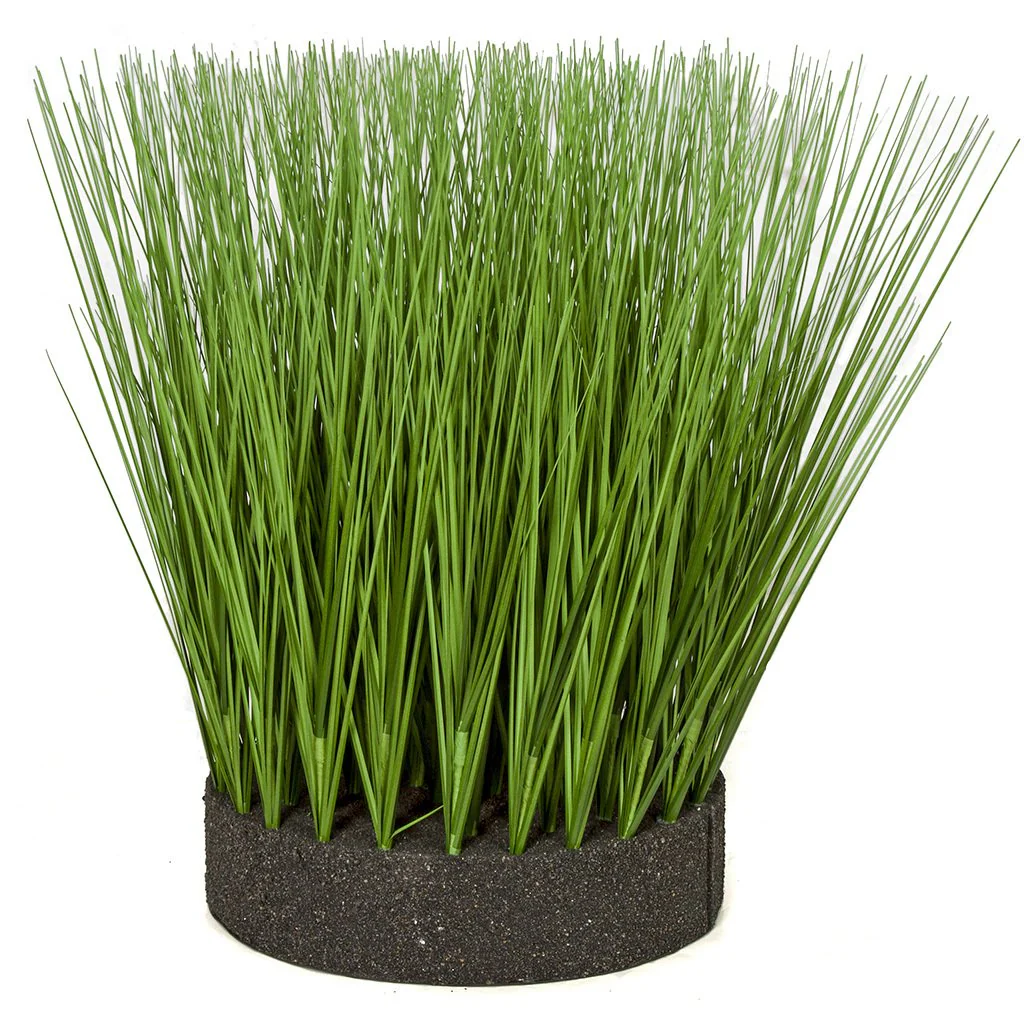 18.5" IFR PVC Onion Grass Artificial Plant w/Foam Base -Green (Pack of 2)
